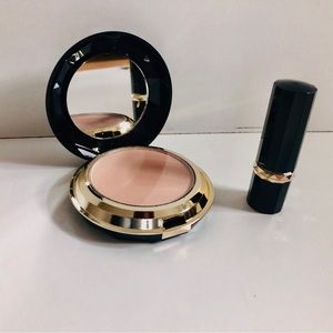 Vintage Black Acrylic Compact Lipstick Set, Excellent Condition, Faceted Design